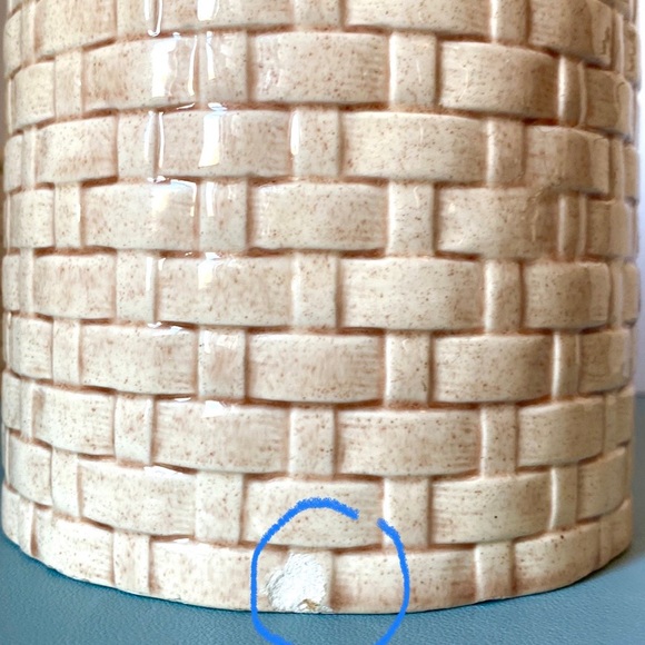 SOLD VTG Kitchen Canisters Ceramic Daisy Flower Basket 70s Jars Retro Kitchen De - Picture 9 of 10